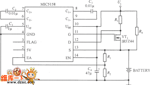 MIC5158電池充電電路圖