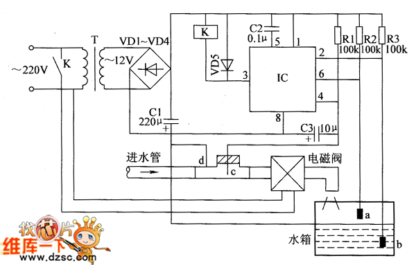 農(nóng)用自動水閥門電路圖(二)