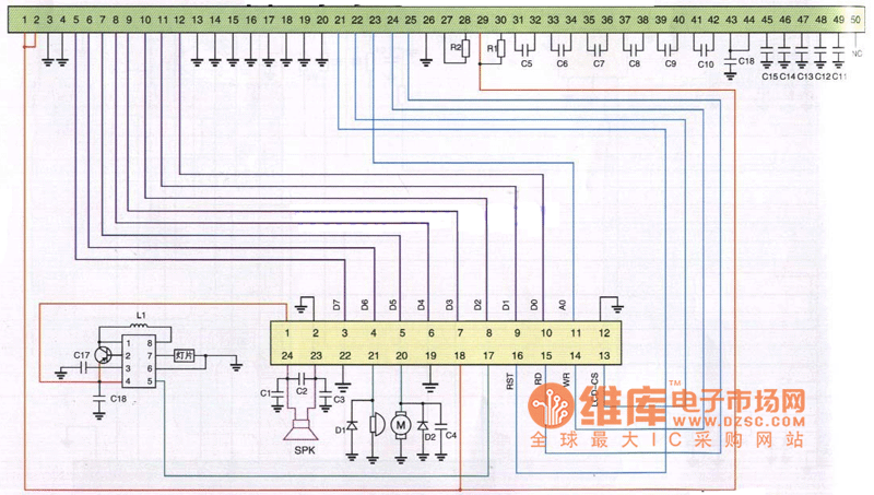 海爾地文星1000型手機(jī)排線電路原理圖